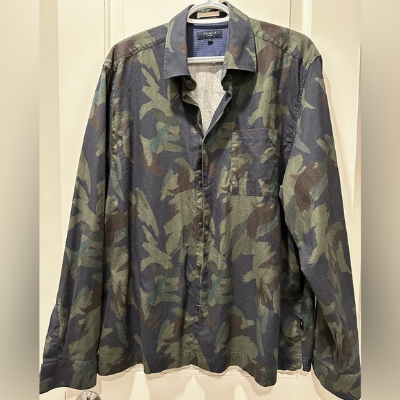 TED BAKER LONDON Fielder Camo Button Down Long Sleeve Shirt 6 - Picture 1 of 10